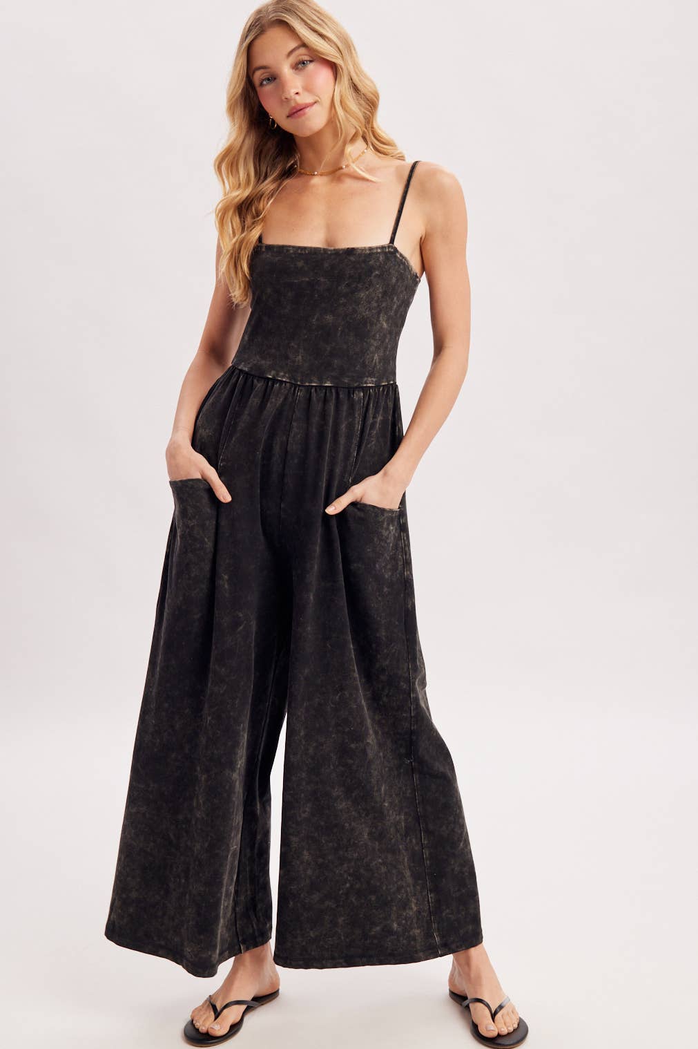 WASHED WIDE LEG JUMPSUIT