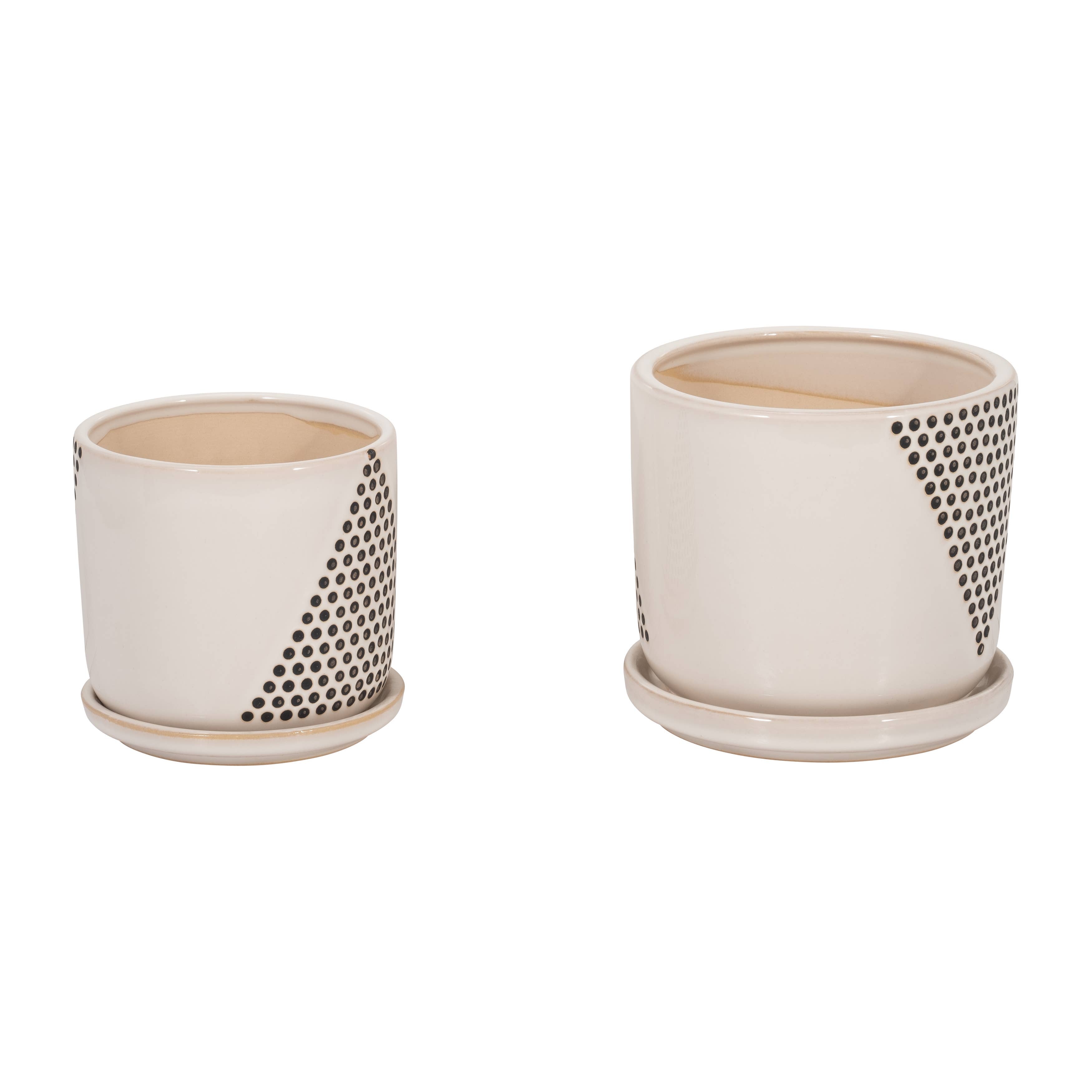 White Ceramic Triangle Dots