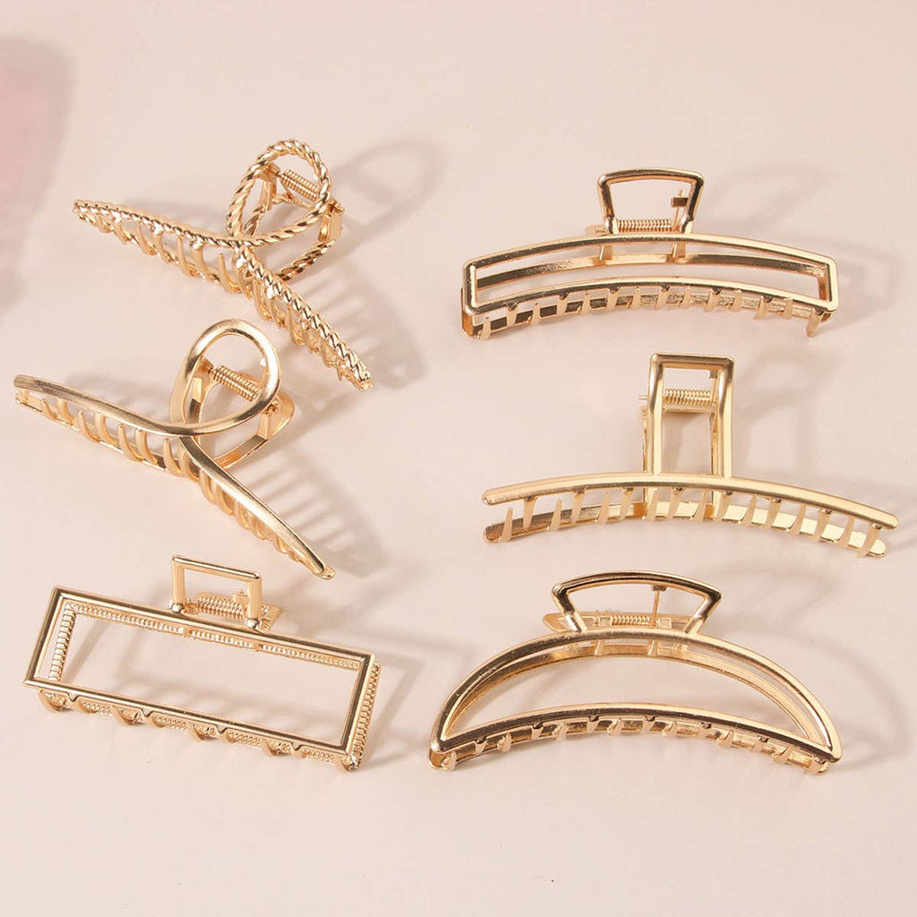 Gold Metal Hair Claws