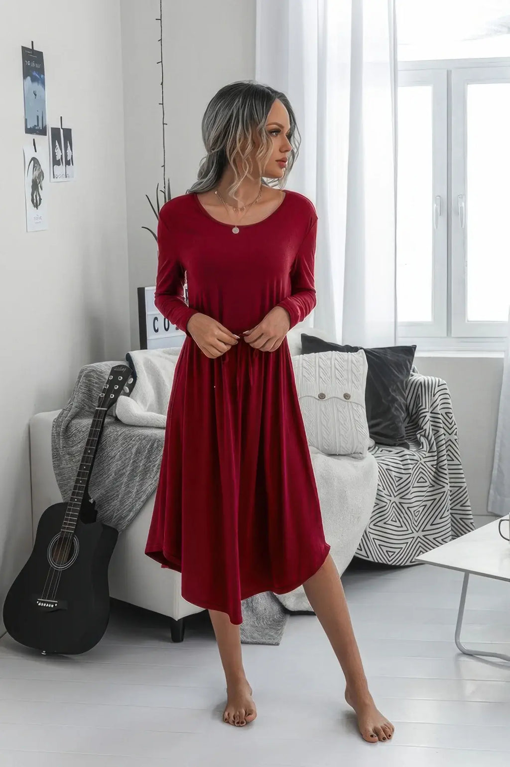 Sleeveless Halter Polka Dot Ruffle Hem Dress