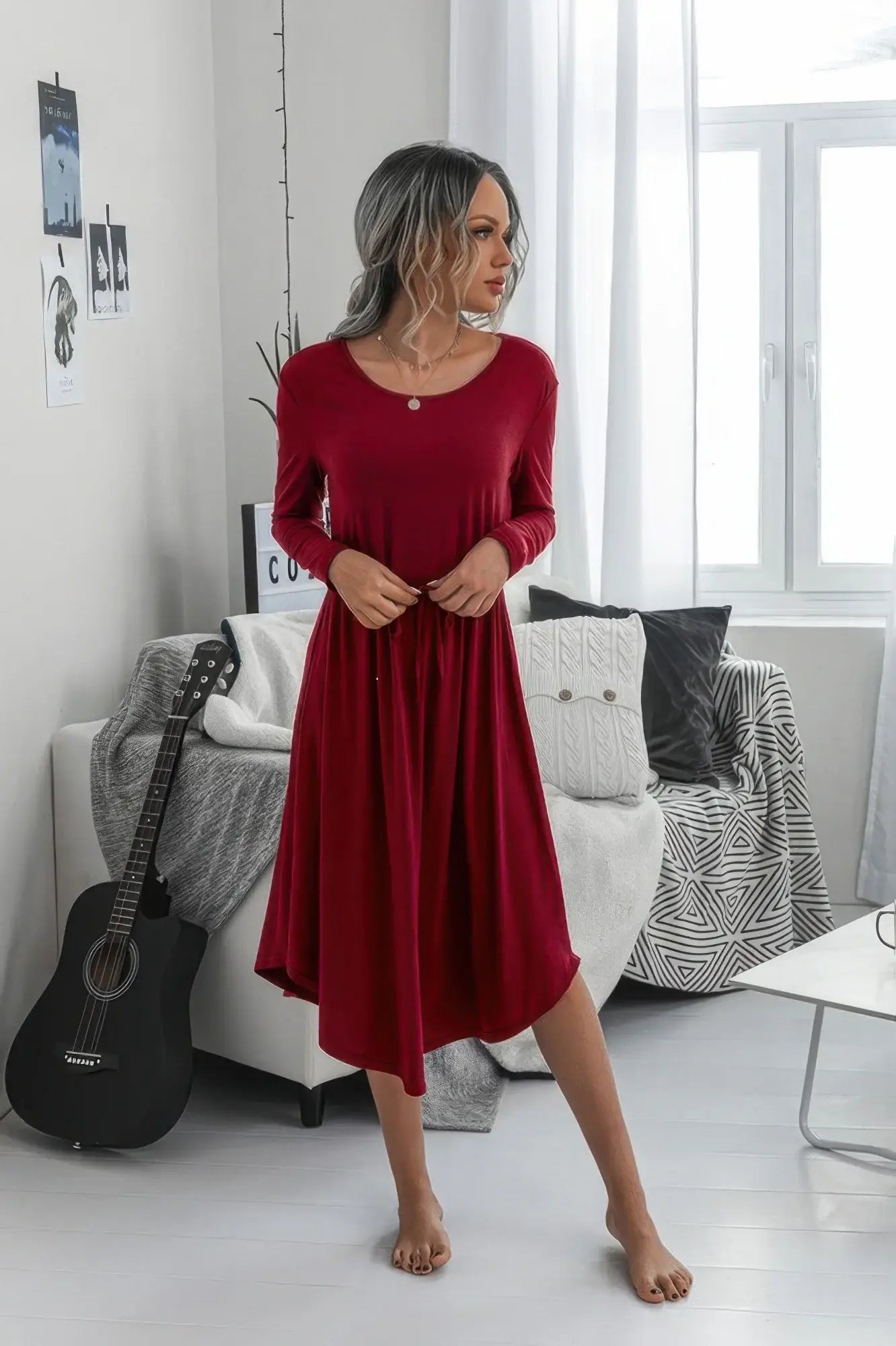 Sleeveless Halter Polka Dot Ruffle Hem Dress