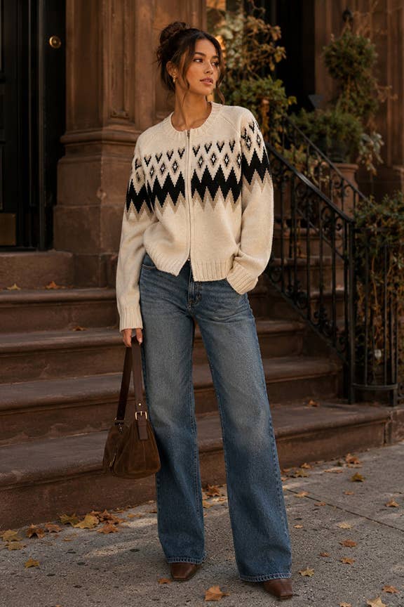 Zip Front Cardigan Sweater