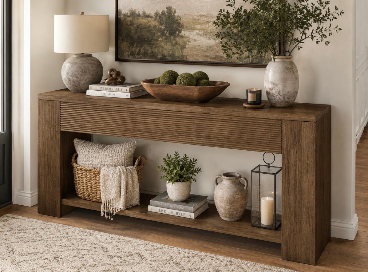 Ribbed Modern Console Table