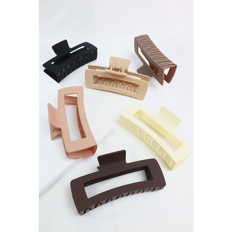 Matte Jumbo Cut Out Rectangle Hair Claw