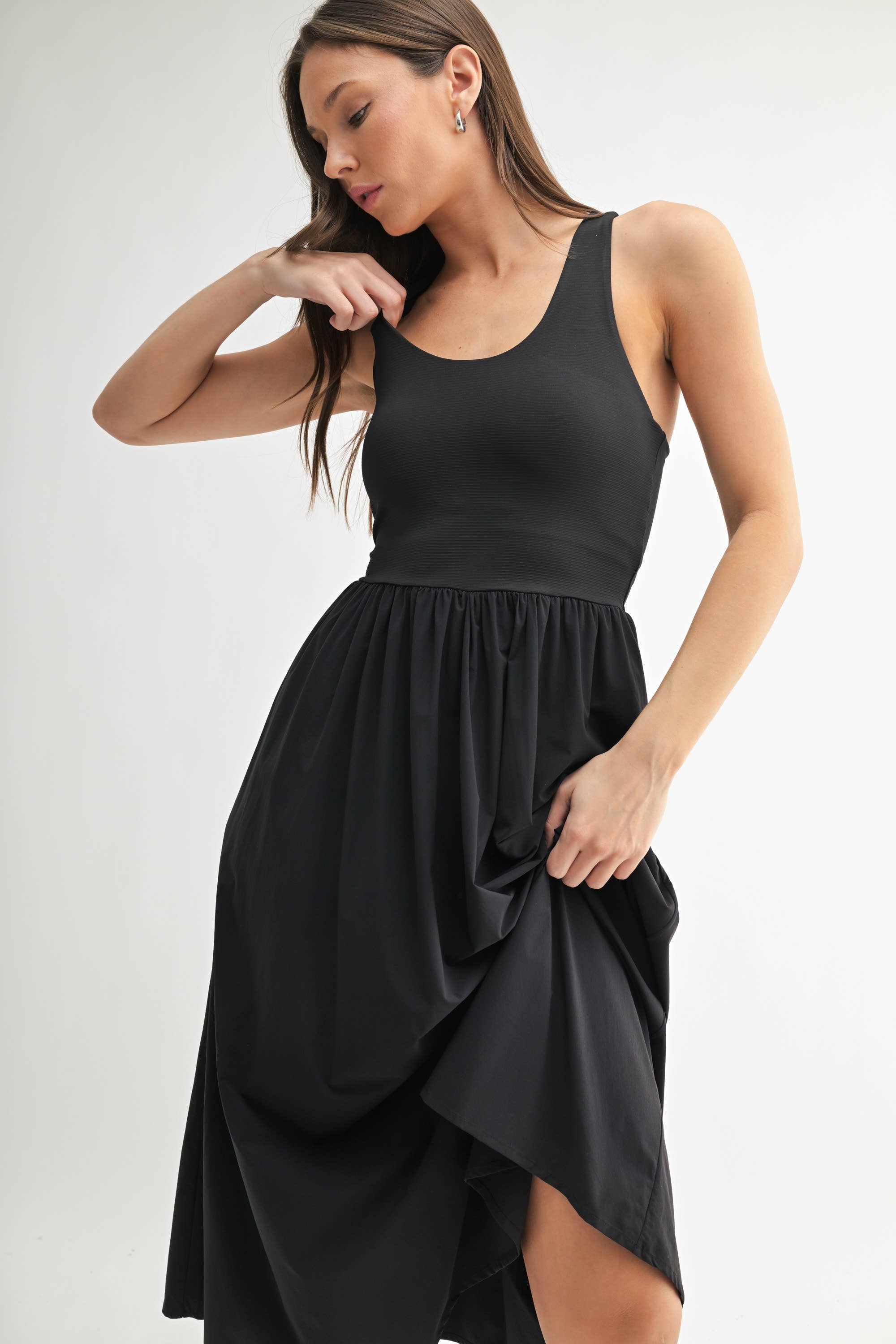 BreezeEase Rib Tank Midi Dress