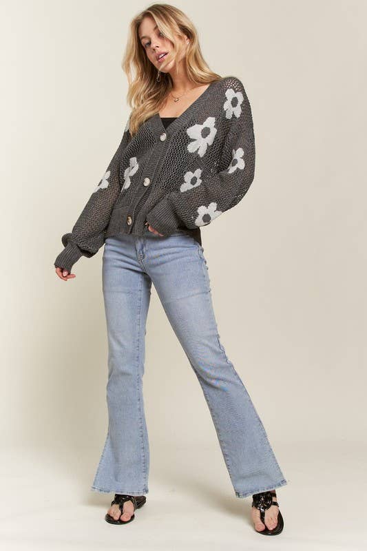 FLORAL SWEATER CARDIGAN
