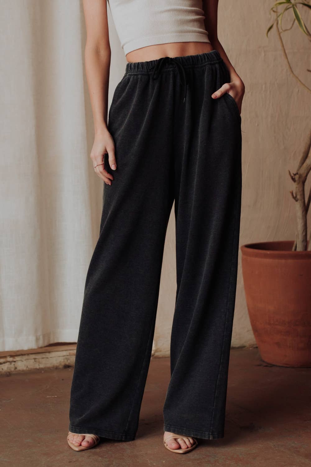 Black Washed Soft Sweatpants