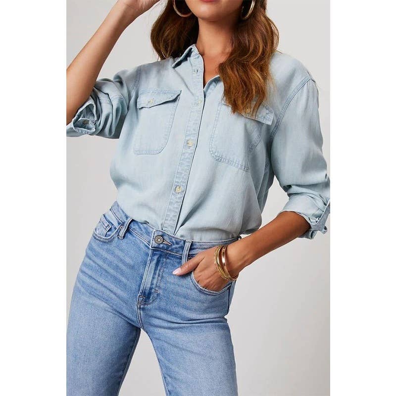 Collared Denim Shirt