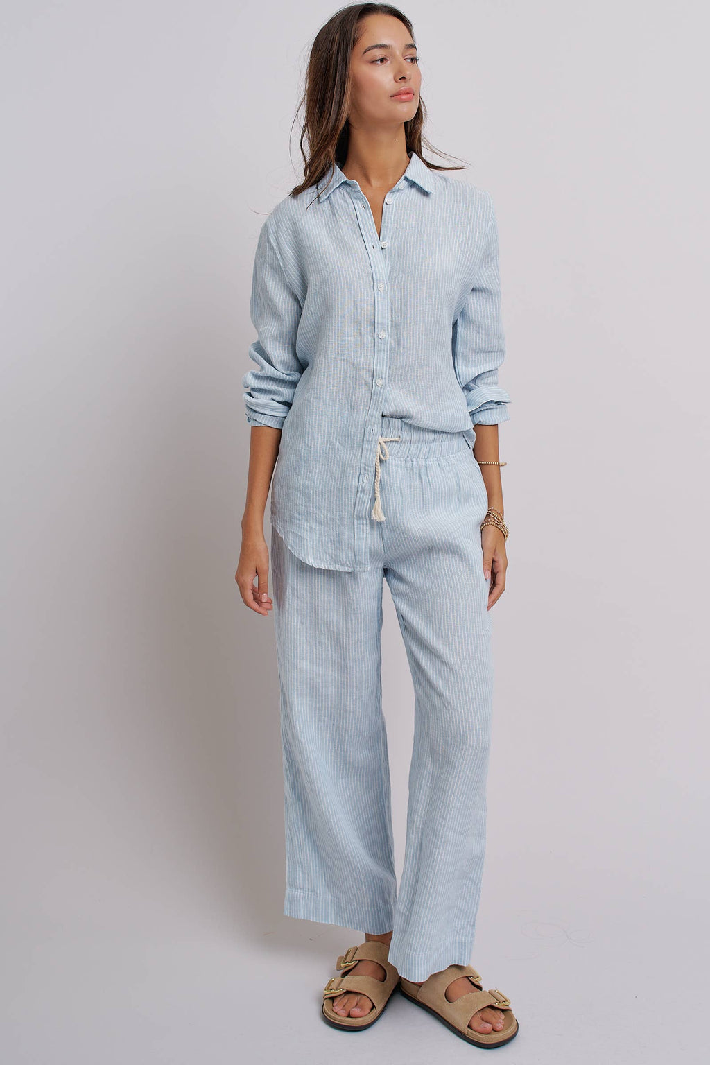Linen Long Sleeve Button-Down Shirt