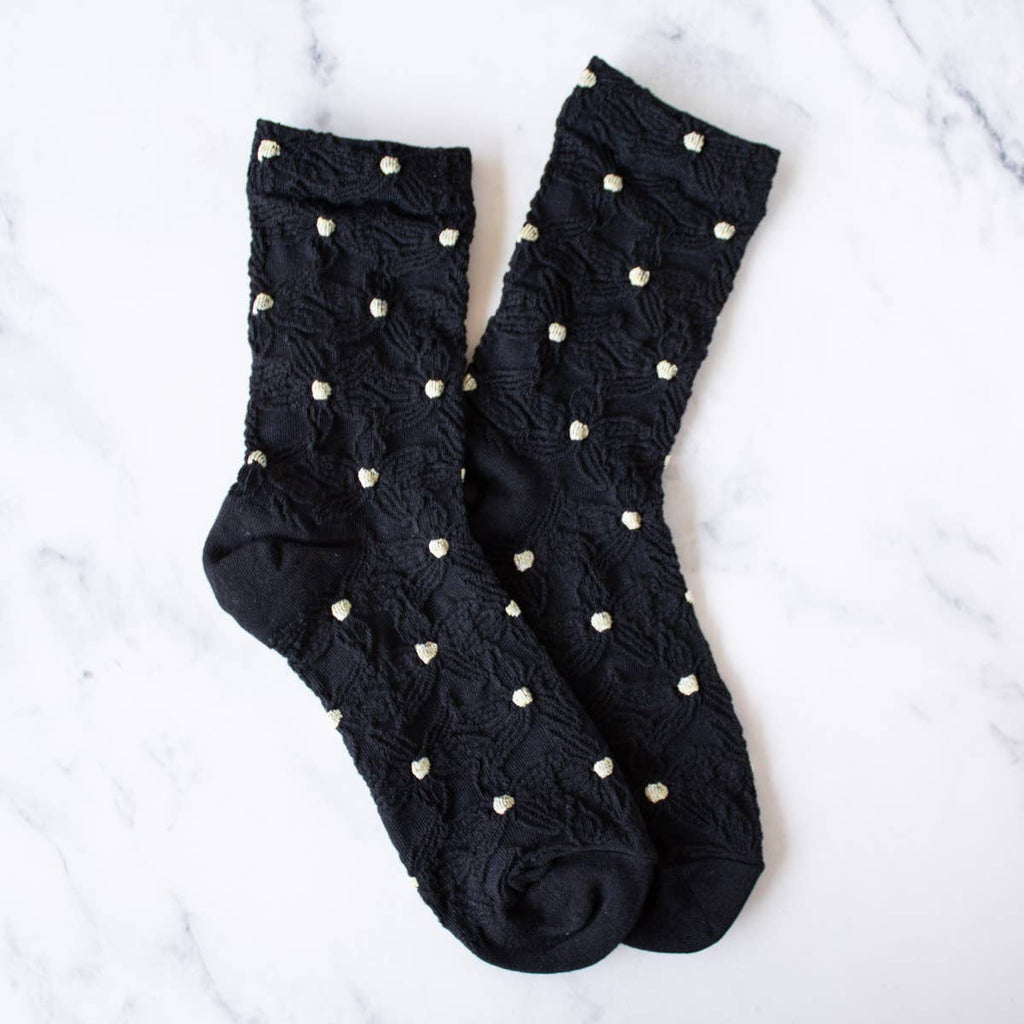 Engraving Flower Casual Socks
