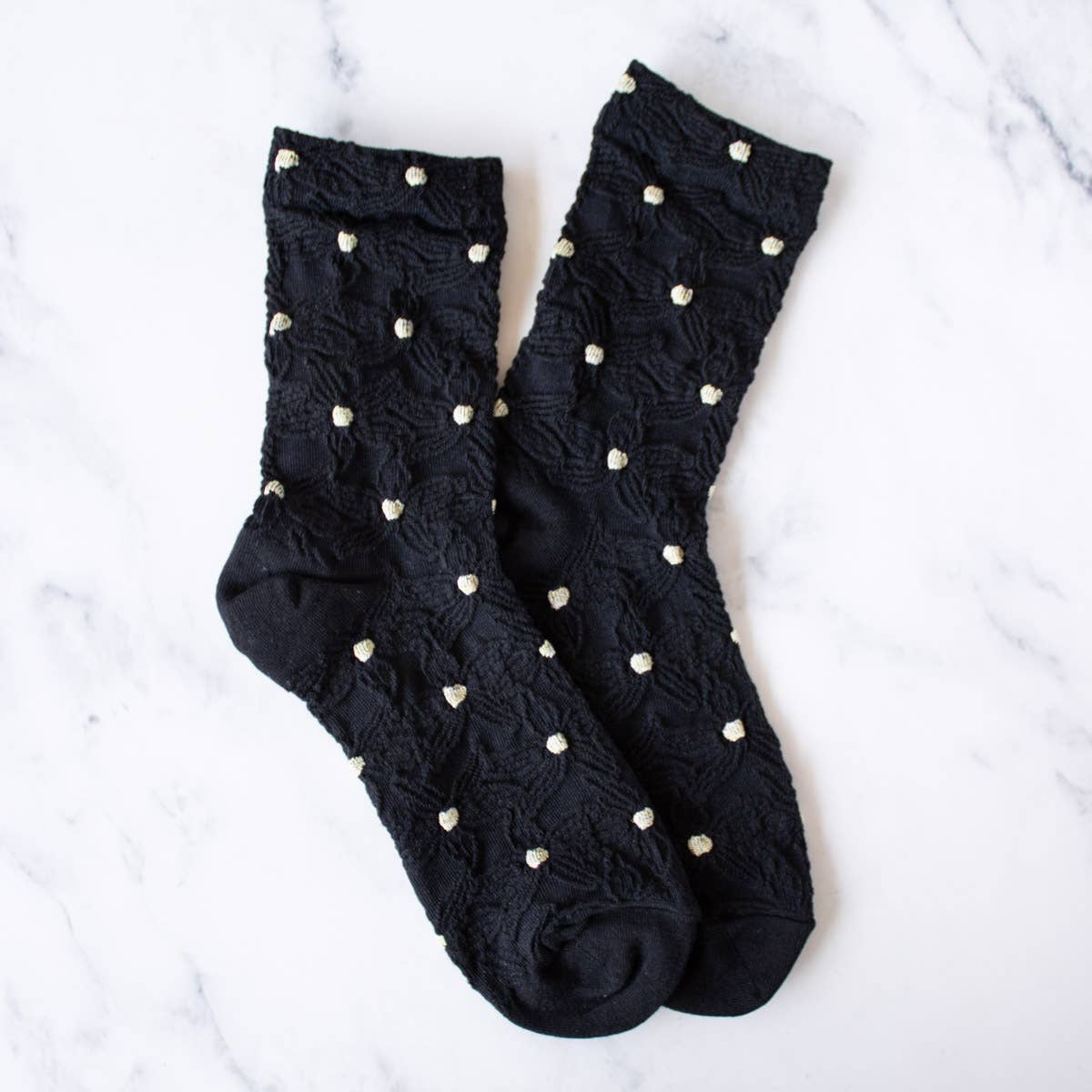 Engraving Flower Casual Socks