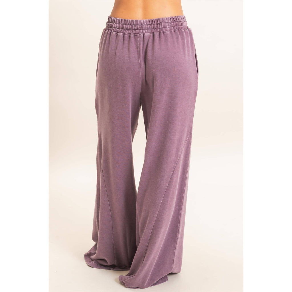 Mineral Washed Wide Leg Pants
