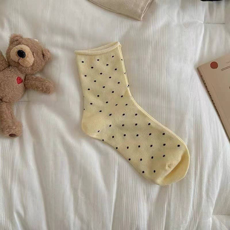 Ladies Polka Dot Knit Midi Sock