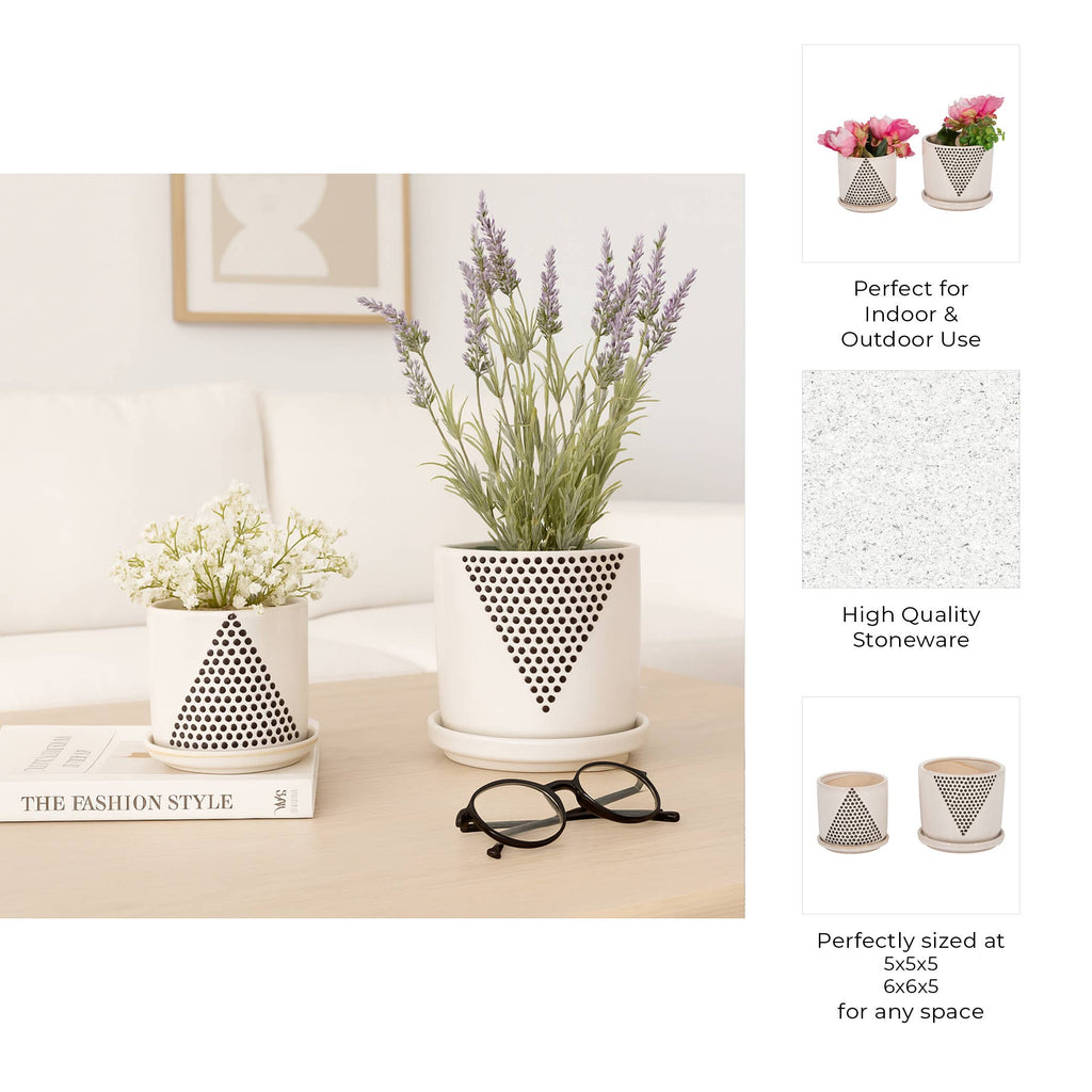White Ceramic Triangle Dots