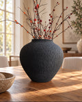 Arden Textured Black Vase