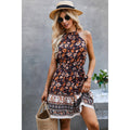 Halter Floral Print Dress