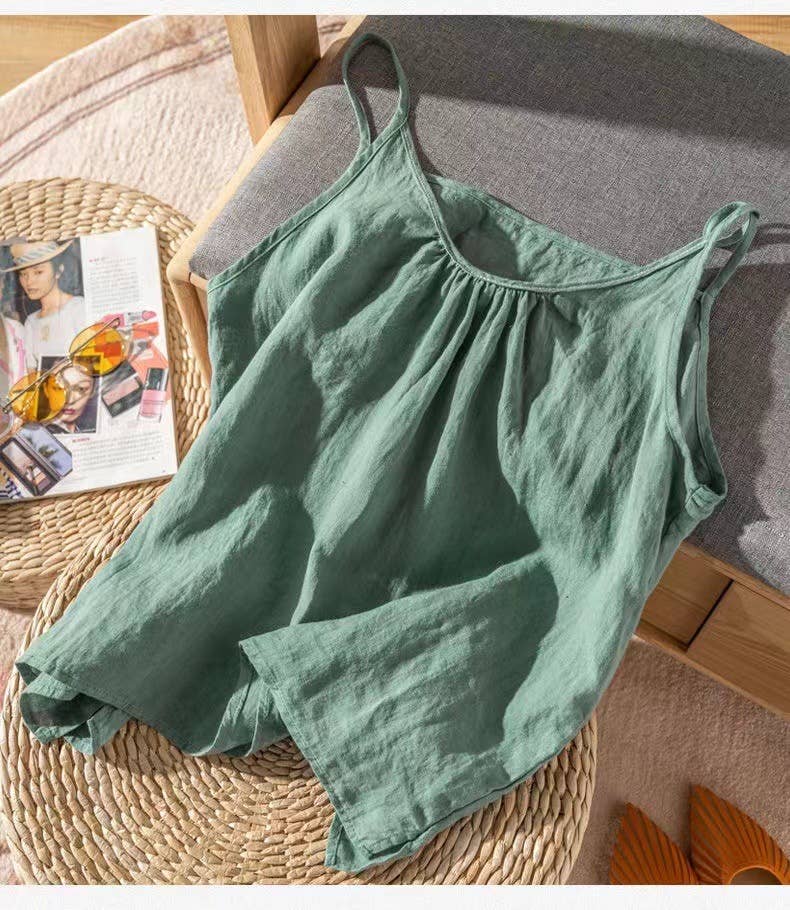 Cotton Linen Camisole Tank Top