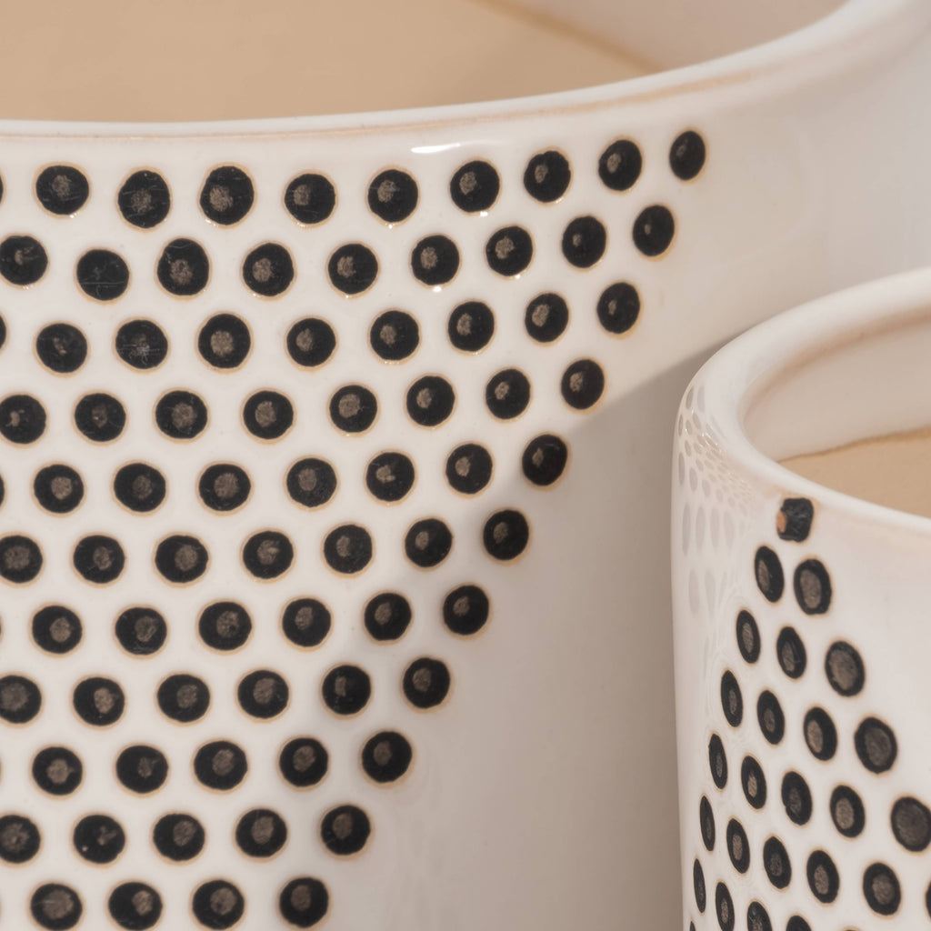 White Ceramic Triangle Dots