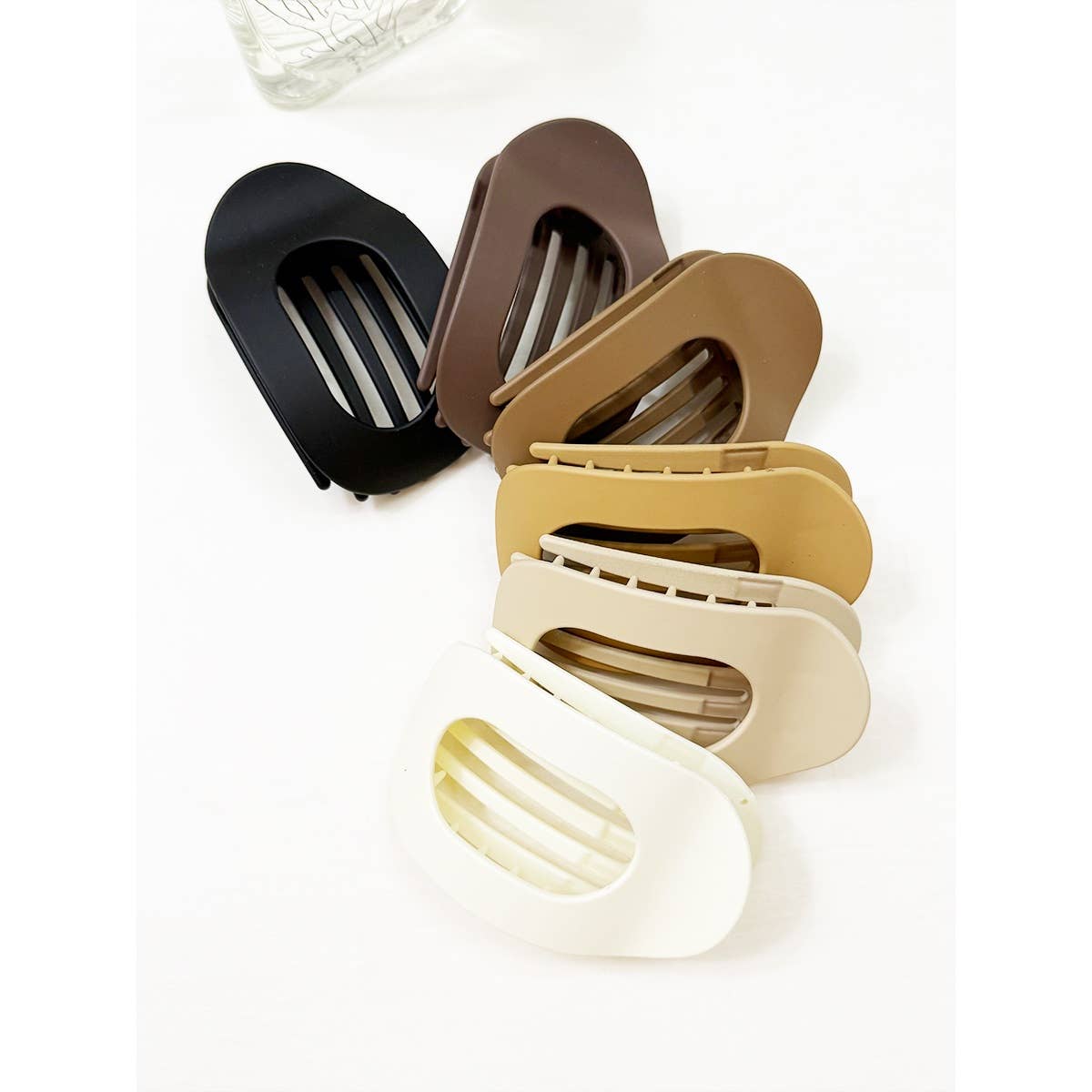 Matte Neutral Shades Flat Hair Claw Clips