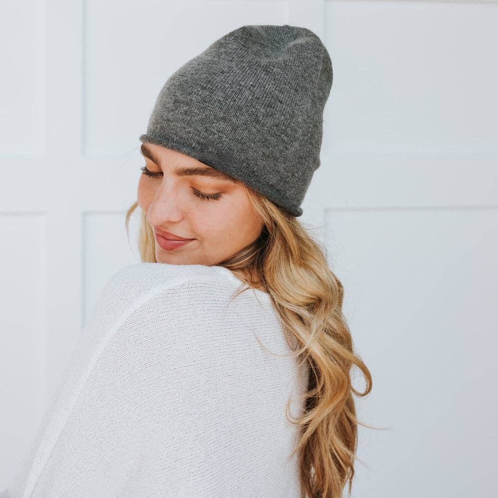 Rolled Edge, Cashmere Beanie Wholesale