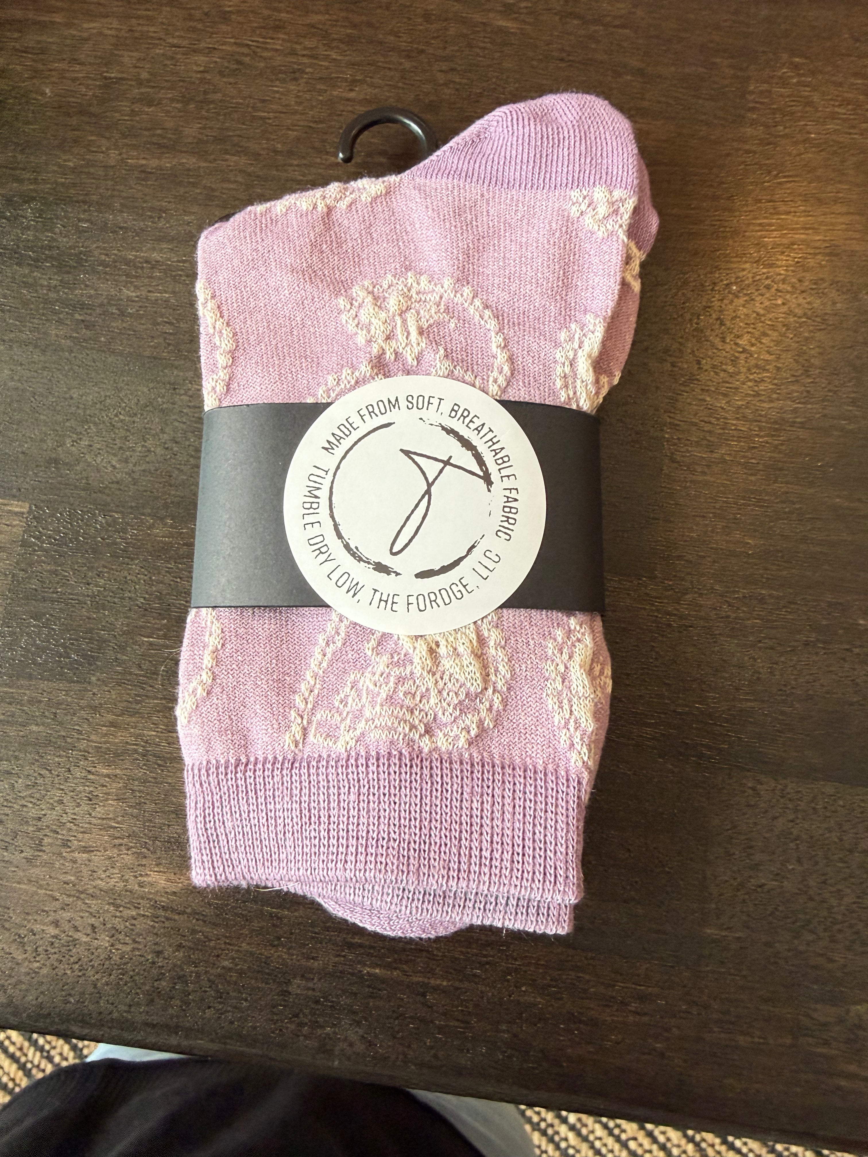 Ladies Vintage Floral Jacquard Socks
