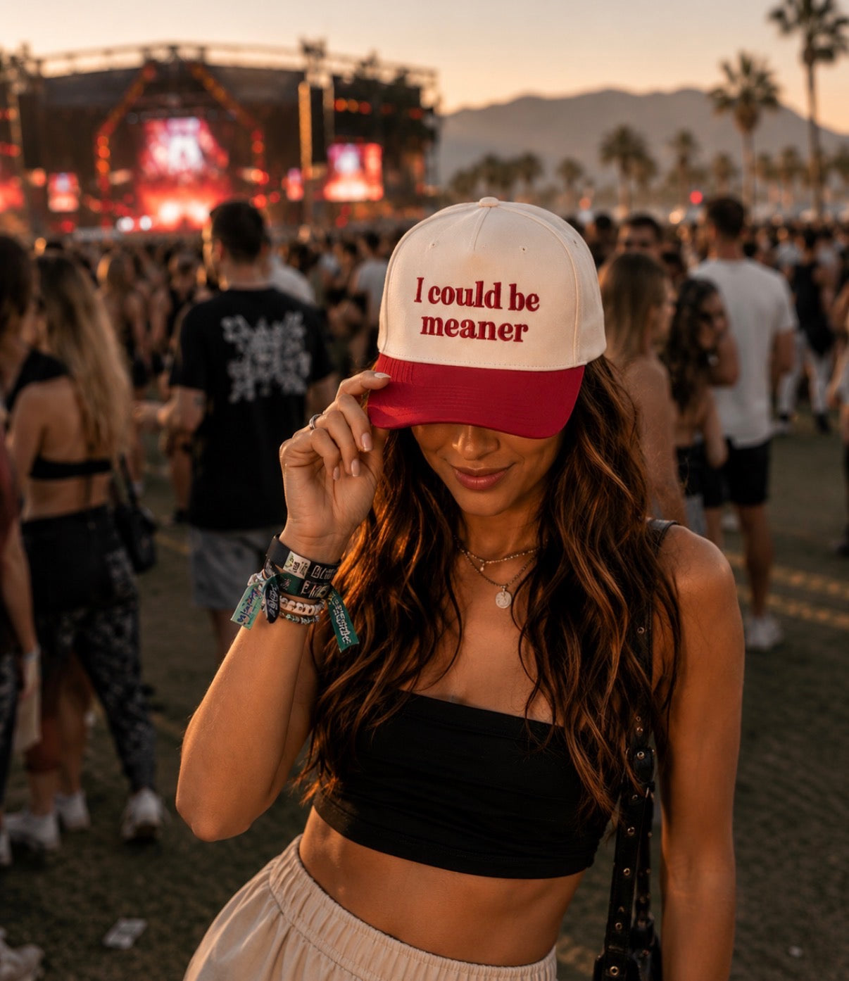 I could be meaner, Two Tone Hat, Embroidered Hats