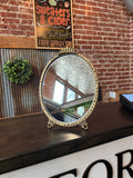 Round Golden Textured Mirror