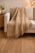 50" x 60" Textured Camel Throw Blanket