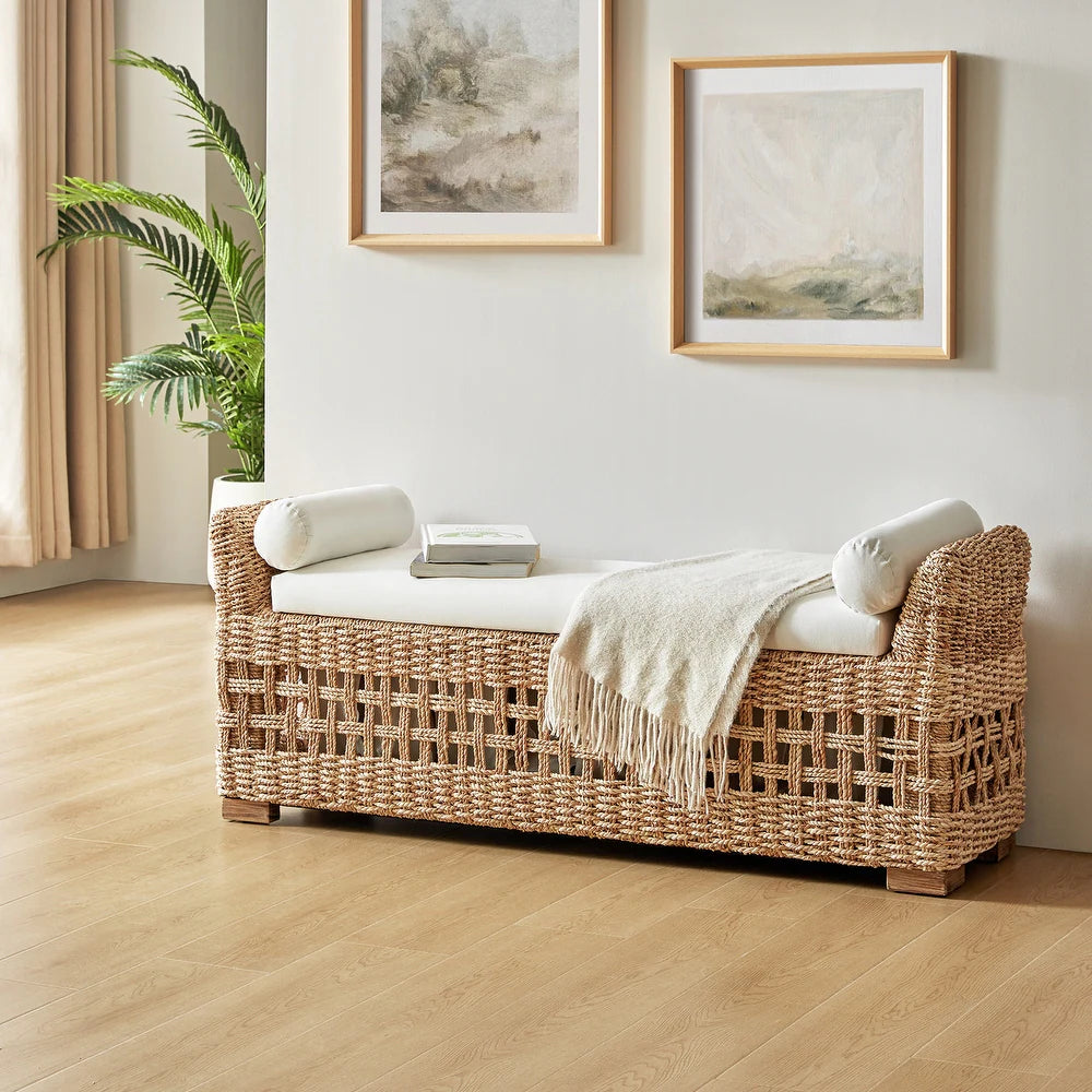 Rattan Ottoman Bench