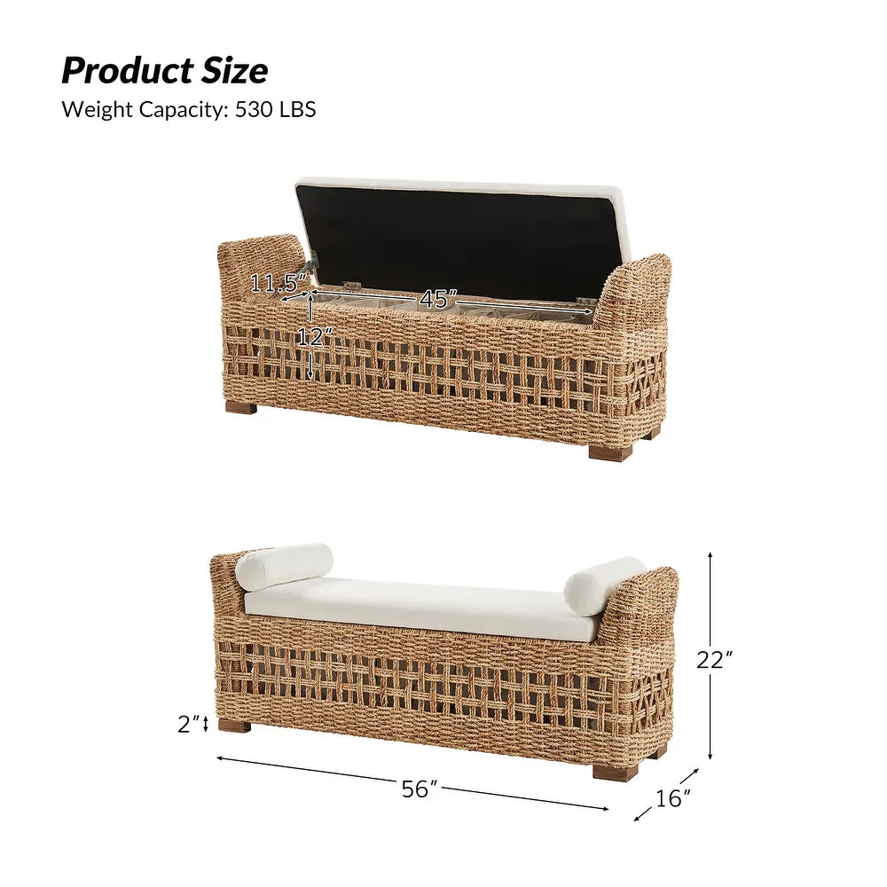 Rattan Ottoman Bench