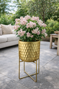 Textured Gold Metal Planter