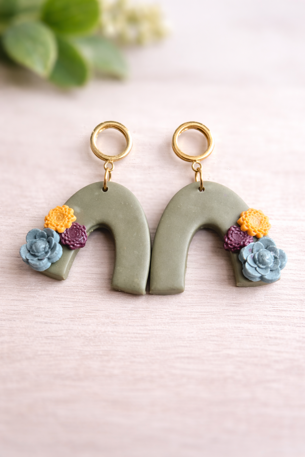 Handcrafted Clay & Resin Earrings by Quinn & Clay