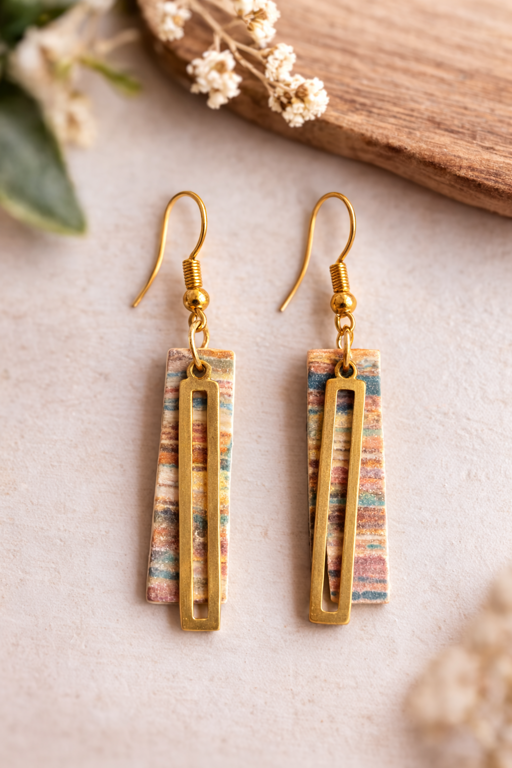 Handcrafted Clay & Resin Earrings by Quinn & Clay