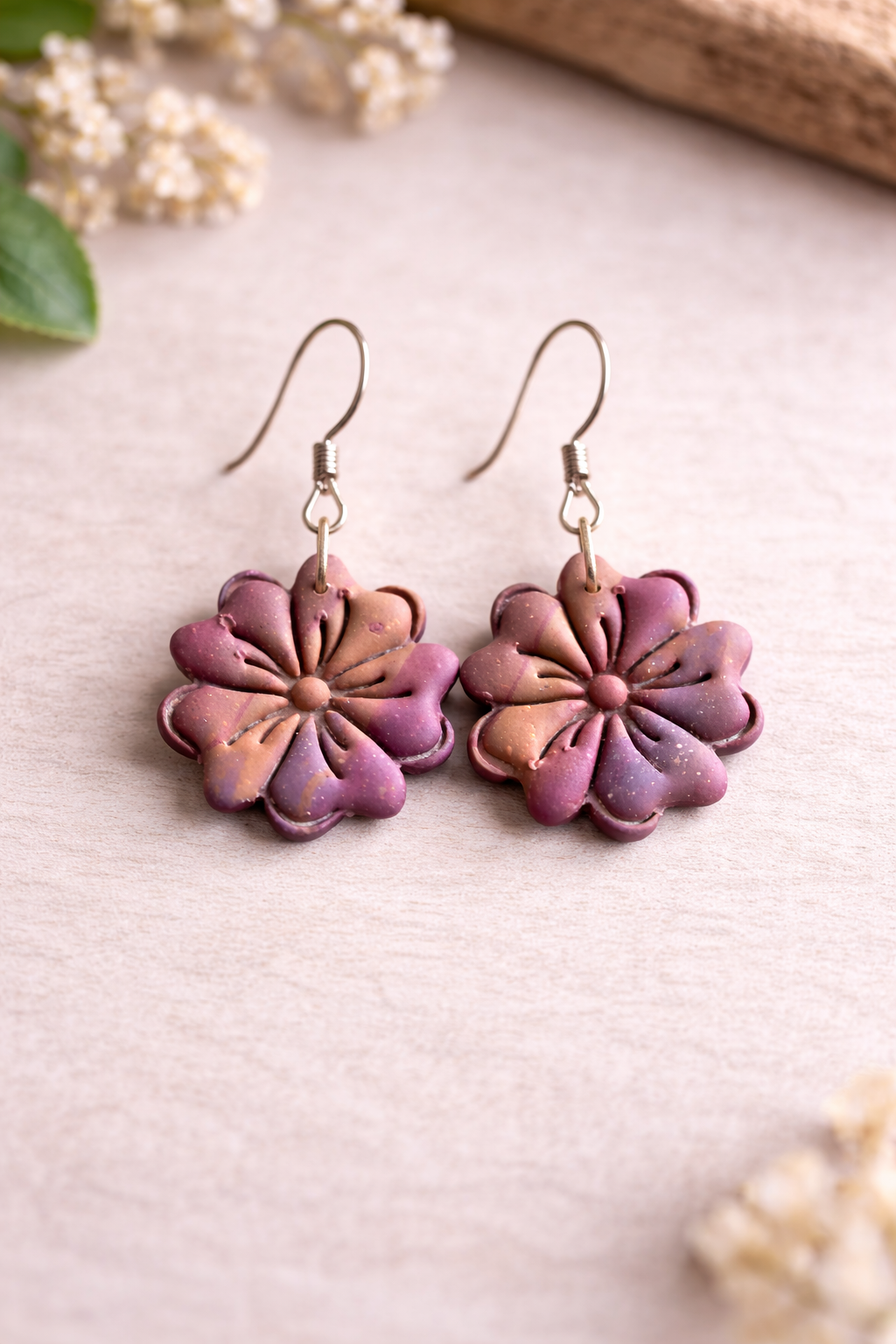Handcrafted Clay & Resin Earrings by Quinn & Clay