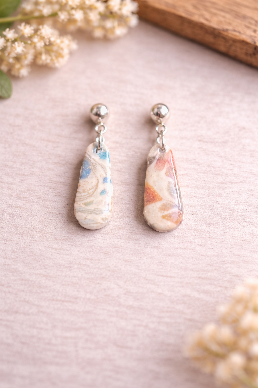 Handcrafted Clay & Resin Earrings by Quinn & Clay