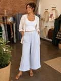 Wide Leg Pleated Swim Cover-up Pants