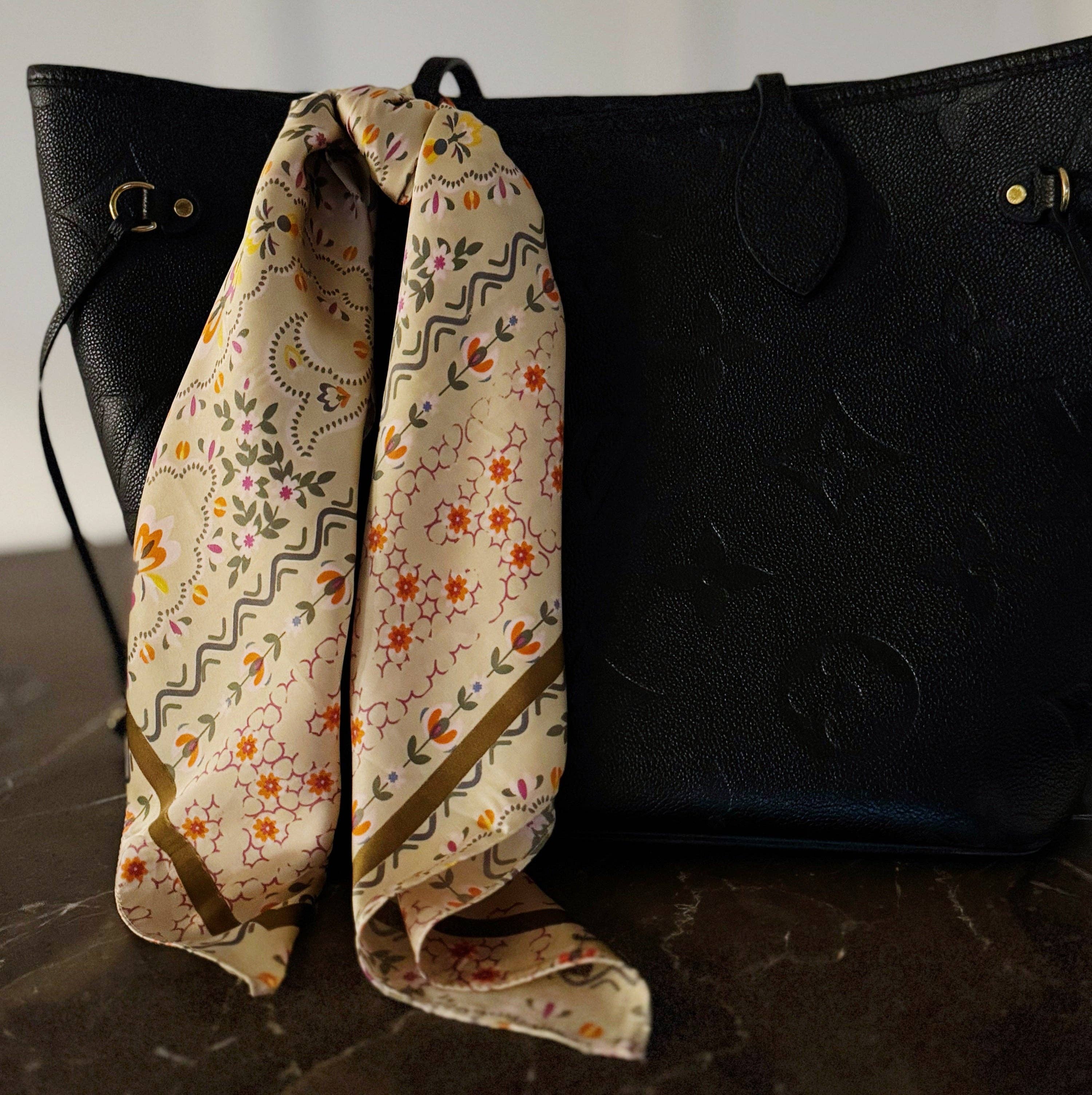 Silky Muse Satin Square Scarf - Chic Silky Scarf For Hair, Neck, Or Bag Styling