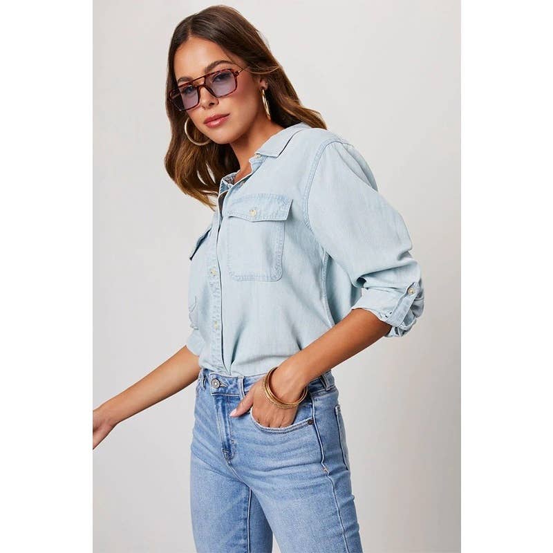 Collared Denim Shirt