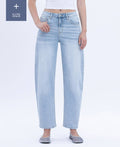 PLUS _ HIGH RISE BARREL LEG JEANS
