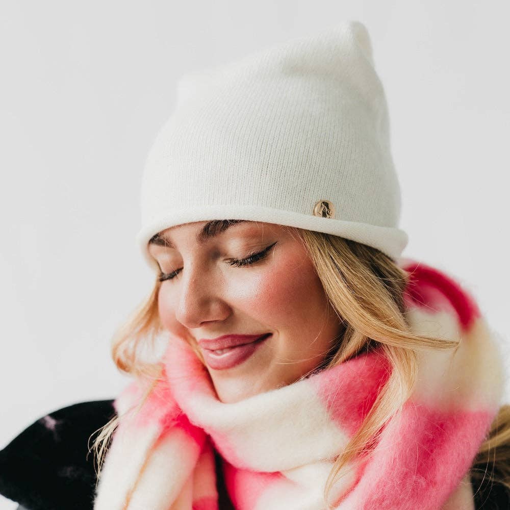 Rolled Edge, Cashmere Beanie Wholesale