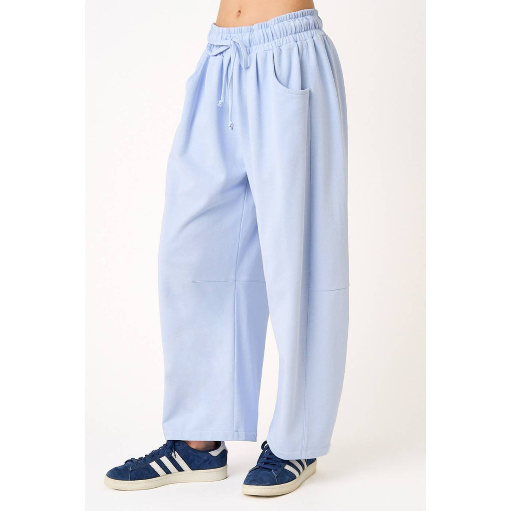COTTON BARREL LEG PANTS