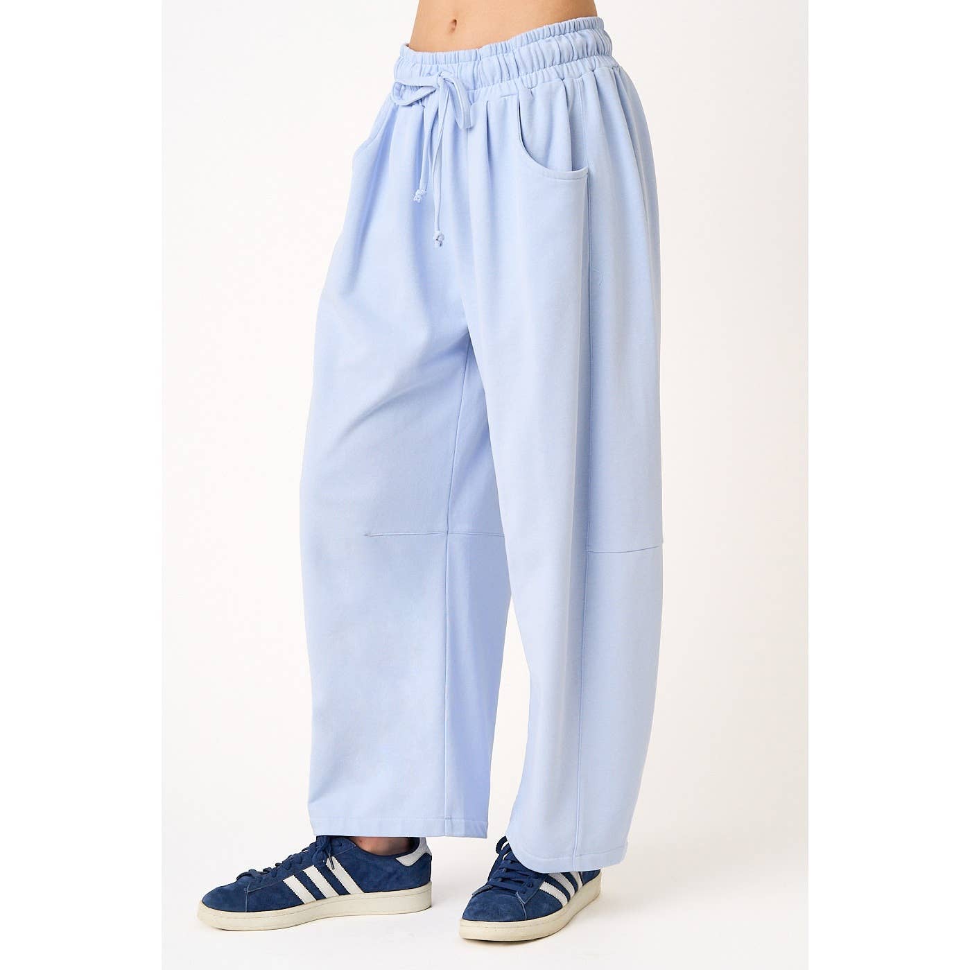 COTTON BARREL LEG PANTS