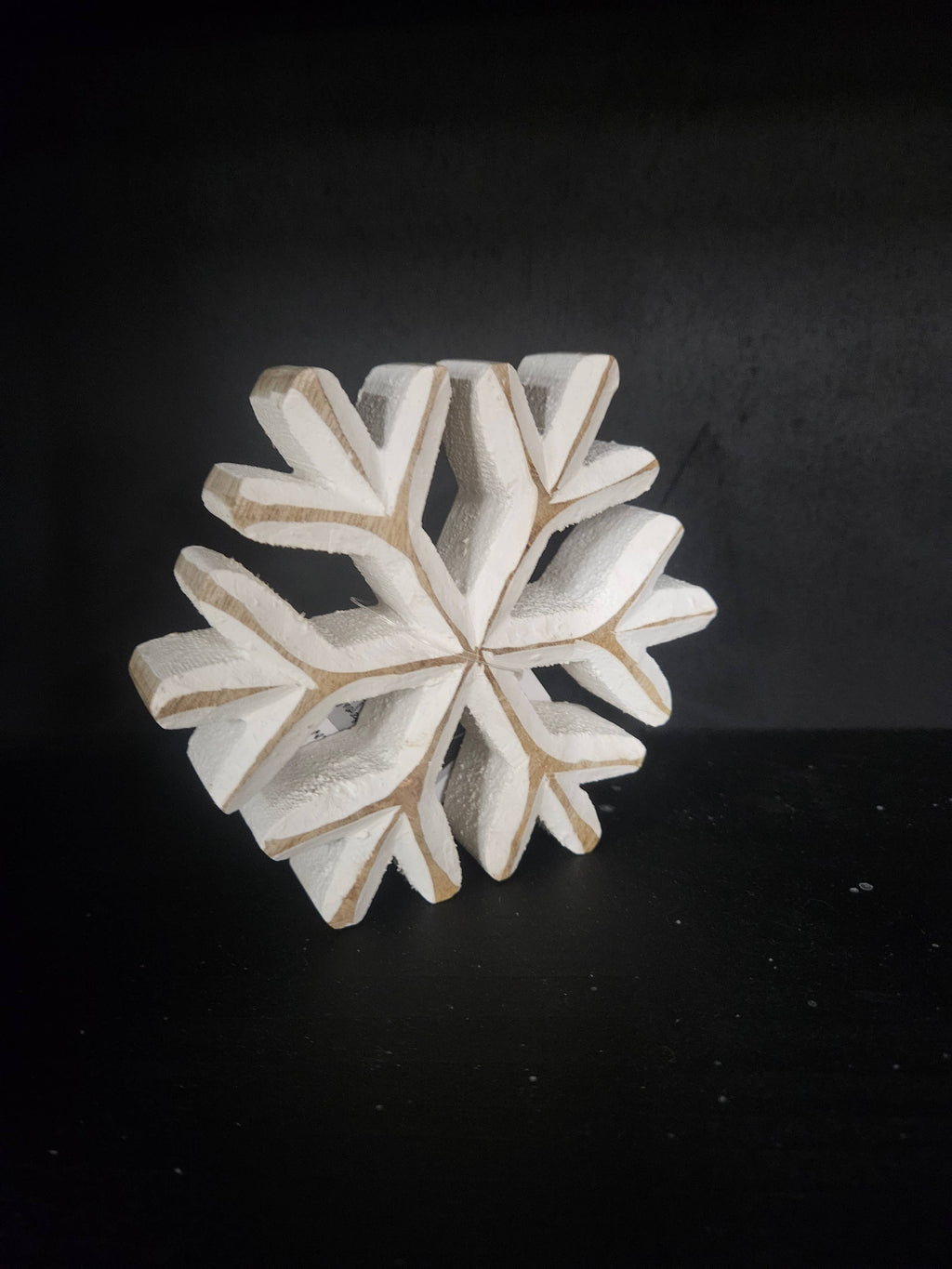 White Washed Wooden Snowflakes