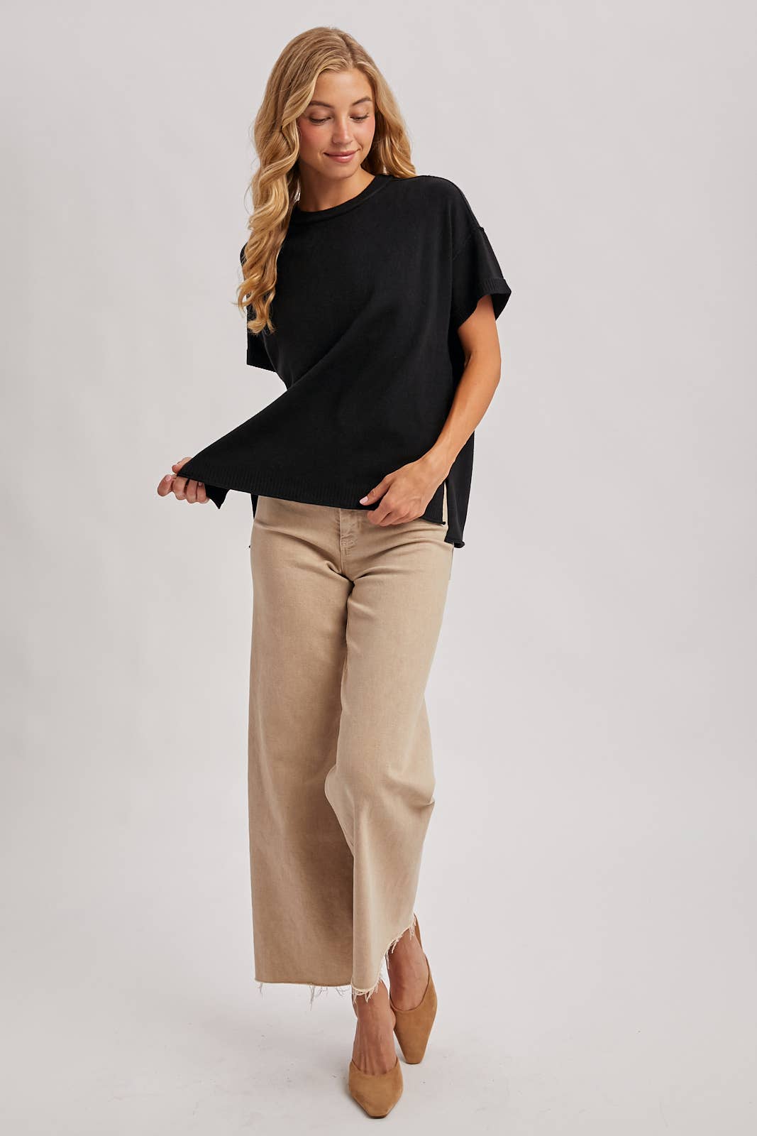 Knit Crew Neck T-Shirt