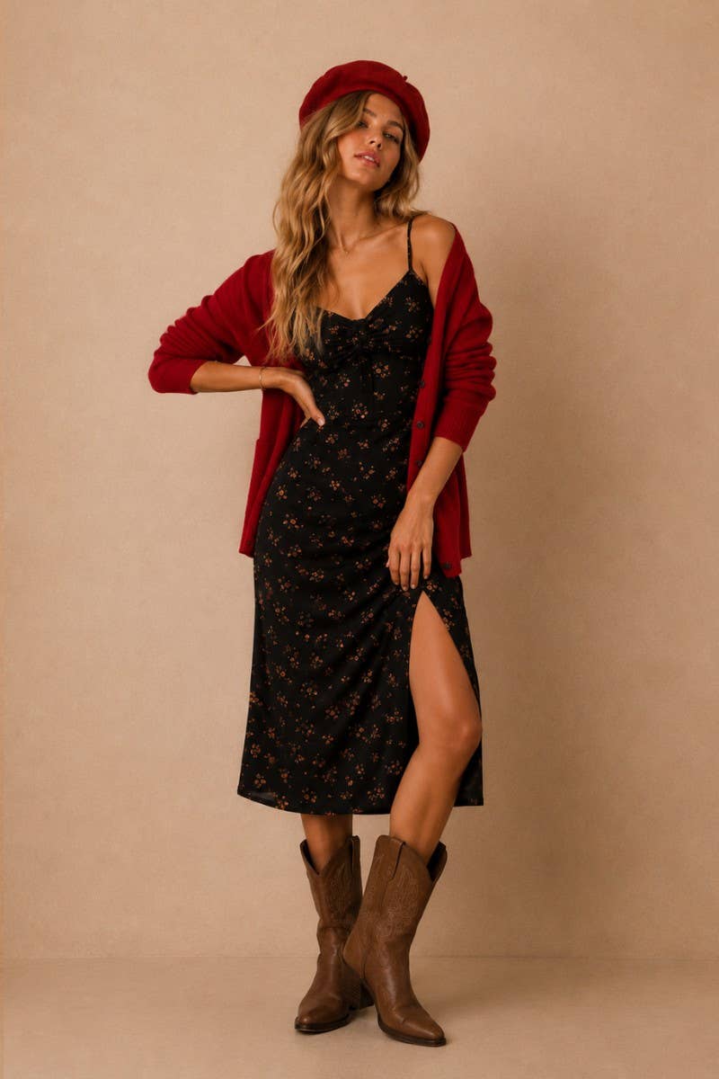 FLORAL MIDI DRESS