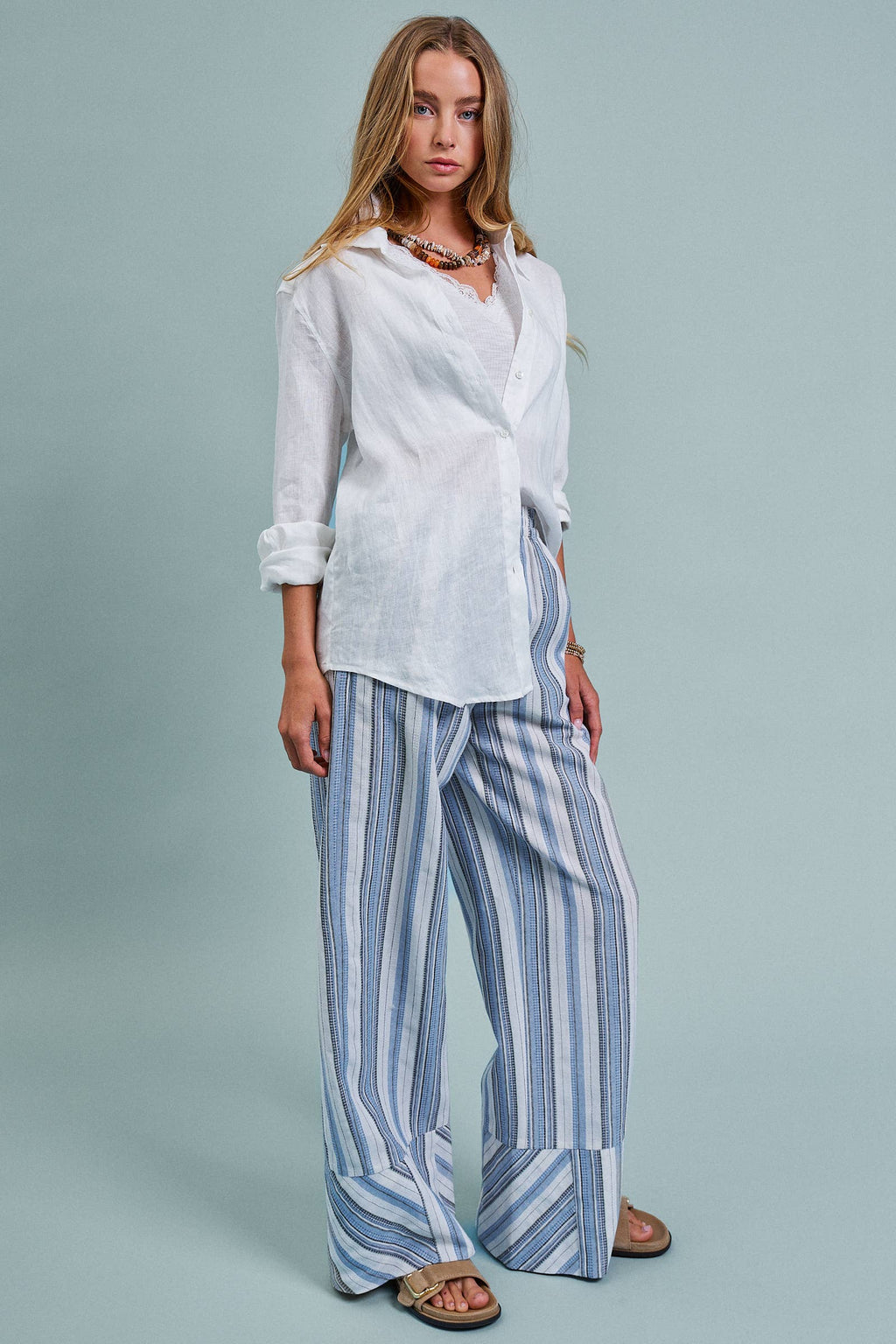 Linen Long Sleeve Button-Down Shirt