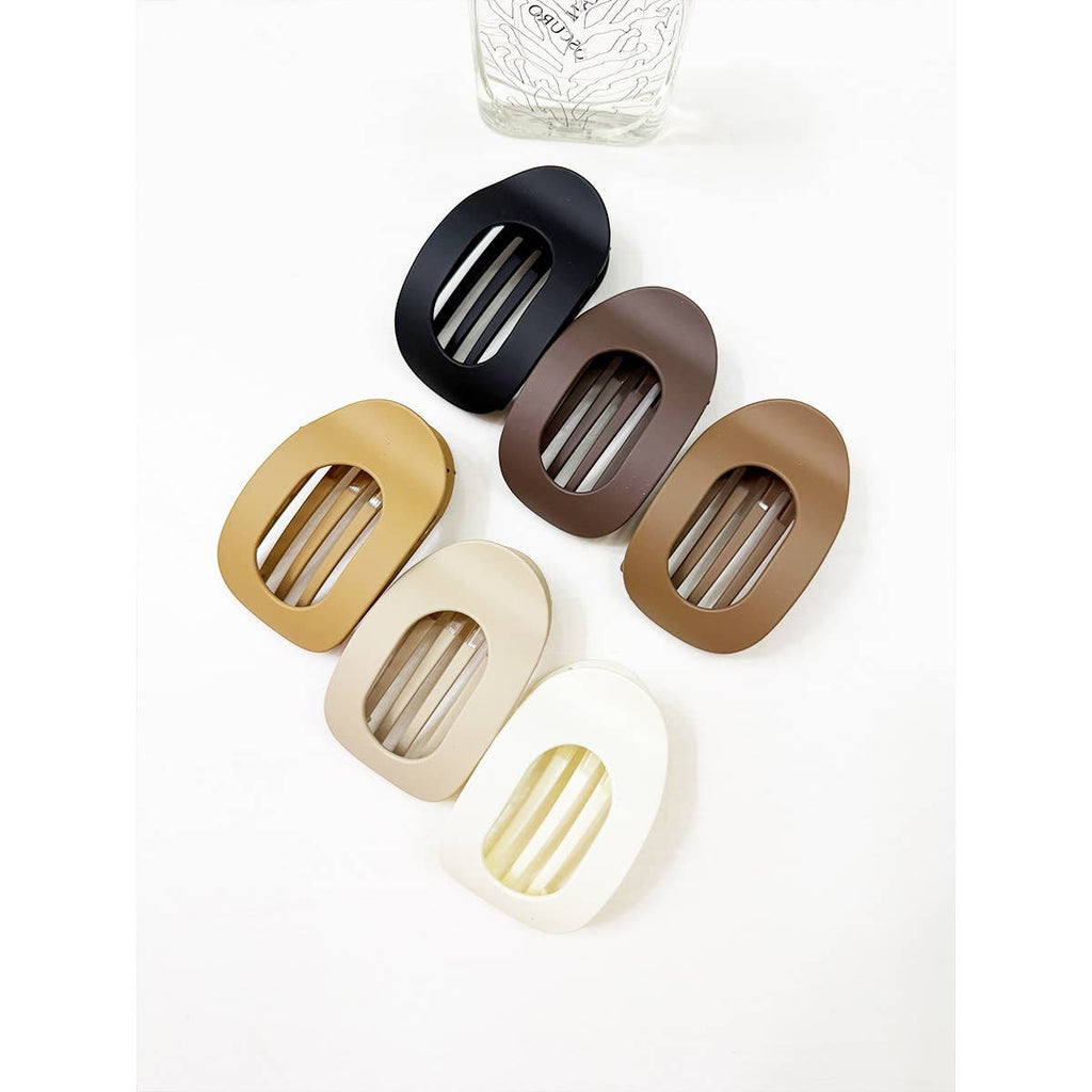 Matte Neutral Shades Flat Hair Claw Clips