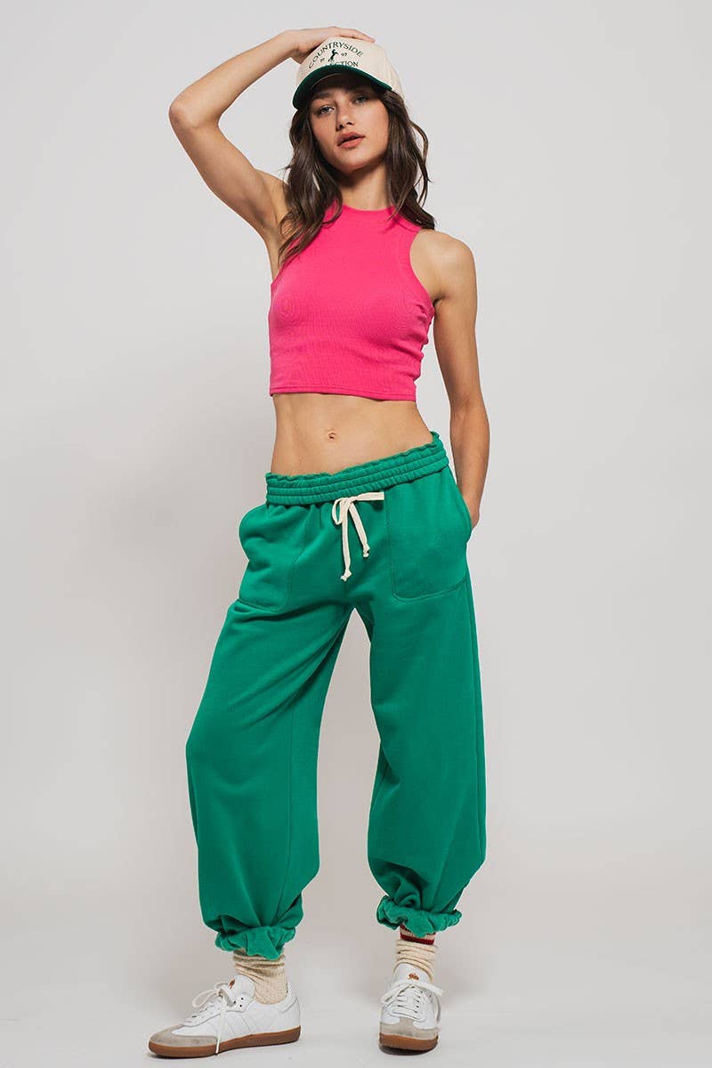 Elastic Drawstring Cotton Sweatpant