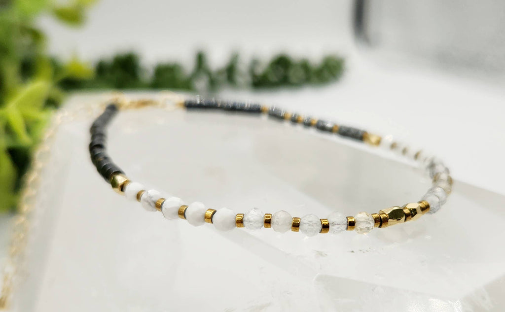 EMPATH PROTECTION-Citrine/White Howlite/Hematite Bracelet