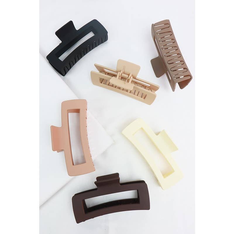 Matte Jumbo Cut Out Rectangle Hair Claw